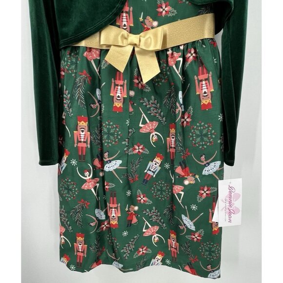 BONNIE JEAN Big Girls 16 Nutcracker Dress & Velvet Cardigan Set NWT - Picture 5 of 14